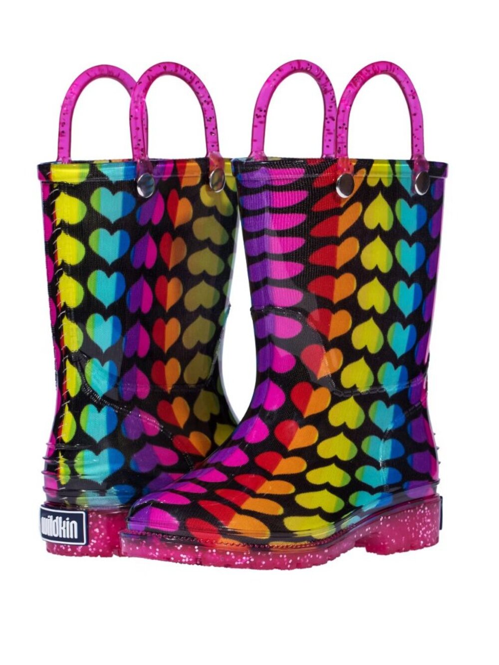 Wildkin Kids Little Girl's Waterproof Pull-on Rain Boots Multicolor Size 2